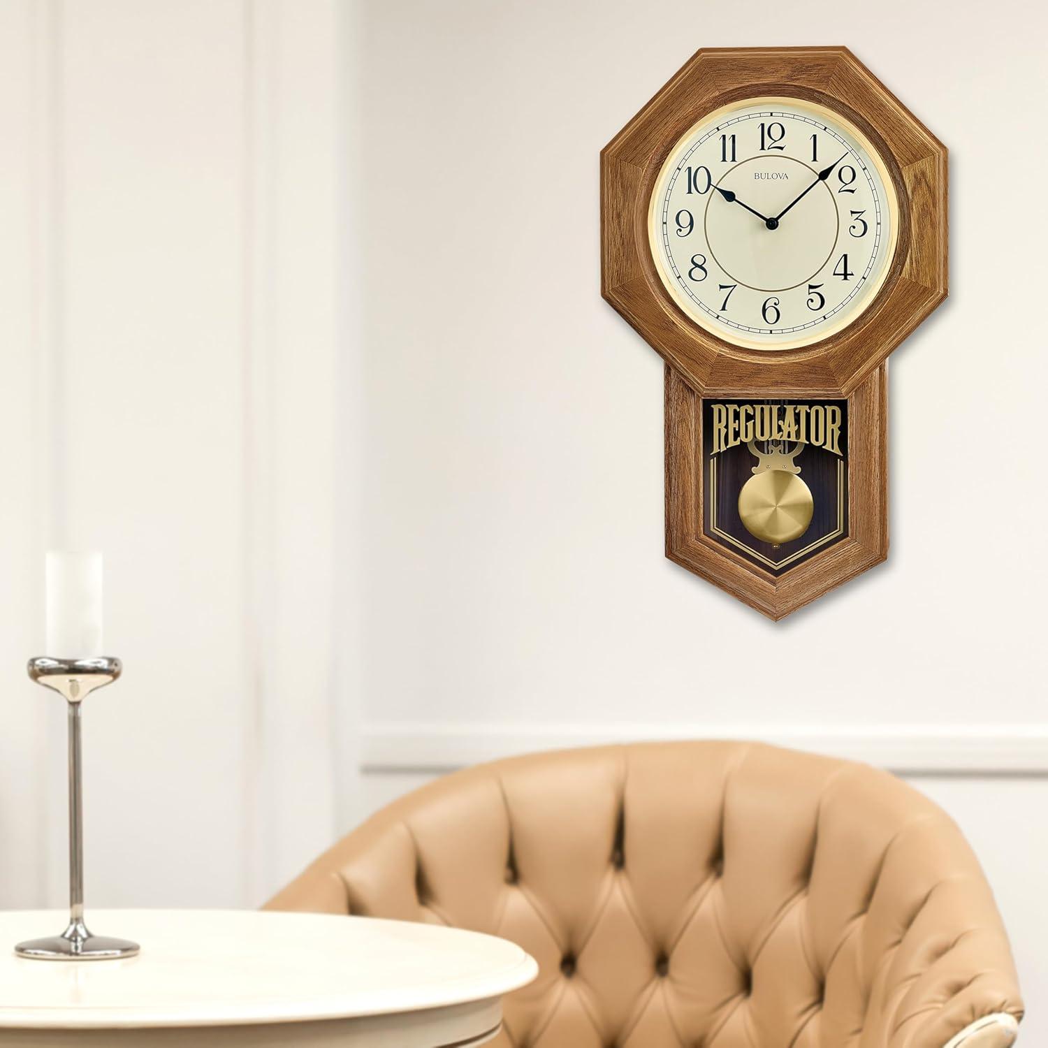 imageBulova Thomaston Golden Mantel Clock Model C3545 Elegant Design GoldTone Finish Quartz Movement Decorative Dial Battery Operated