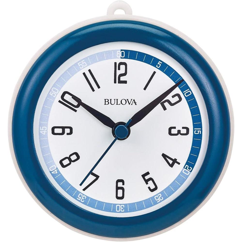 imageBulova Shower Wall Clock Model C4882 Waterproof Design Suction Cup Mount Temperature Display EasytoRead Digital Display