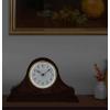 Bulova Chandler Lighted Mantel Clock, Model B1853 | Elegant Design | Illuminated Dial | Quartz Movement | Cherry Wood Finish | Battery Operated