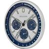 Bulova Lunar Pilot Wall Clock C1971 | Matte Silver Finish |Temperature & Hygrometer Display | Silent Sweep Quartz Movement | 13.75-Inch