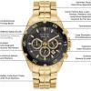 Bulova Men’s Marine Star Gold Chronograph Stainless Steel Watch, Black Dial Style: 98B406