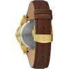 Bulova Men’s Icon High Precisionist Quartz Gold Tone Stainless Steel Case 3-Hand Watch, Leather Brown Strap, Black Dial Style:97B216