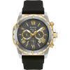 Bulova Men’s Marine Star Series A Two-Tone Gold Ion-Plated Stainless Steel 6-Hand Chronograph Quartz Watch, Black Silicone Strap, 44mm Style: 98B277