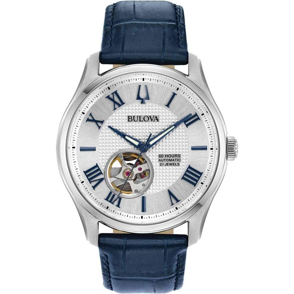 imageBulova Mens Wilton Automatic Watch 60hr Power Reserve Luminous Hands Roman Numerals 43mm