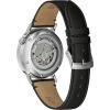 Bulova Frank Lloyd Wright ‘December Gifts’ Stainless Steel 3-Hand Automatic Watch, Black Leather Strap and Open Aperture Dial Style: 96A248