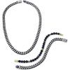 Bulova Jewelry Men’s Classic Beaded Navy Fresh Water Pearls, Sterling Silver Beads accented with Diamonds, and Gold-tone Hexagonal Spheres Bracelet, Length 8.5″ Style:BVB1049-YSSC5FWP