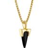 Bulova Jewelry Men’s Icon Black Onyx Amulet Pendant and 14k Gold Plated Sterling Silver Box Link Chain Necklace, Length 24-26″ Style:BVP1025-YSBA