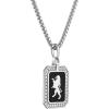Bulova Jewelry Men’s Icon Crest of Bohemia Black Enamel Sterling Silver Pendant Accented with White Diamonds and Rounded Box Link Chain Necklace, Length 24-26″ Style:BVP1014-WSQ7