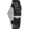 Bulova Men’s Classic 3-Hand Calendar Date Quartz Leather Strap Watch, Roman Numeral Markers, 40mm(Black Strap/Stainless/ White Dial)