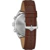 Bulova Men’s Classic Sutton 6-Hand Chronograph High Performance Quartz Stainless Steel Case Watch with Brown Leather Strap, Silver-White Dial, 41.5mm Style:96B370