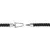 Bulova Men’s Jewelry Marine Star Black Leather Braided Bracelet(Large 8.5″)