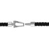Bulova Men’s Jewelry Marine Star Black Leather Braided Bracelet(Medium 8.0″)
