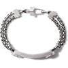 Bulova Men’s Precisionist Stainless Steel Double-Chain Link with Knurled Texture ID Plaque Bracelet(Black Carbon Fiber)