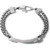 Bulova Men’s Precisionist Stainless Steel Double-Chain Link with Knurled Texture ID Plaque Bracelet(Knurled Texture)