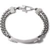 Bulova Men’s Precisionist Stainless Steel Double-Chain Link with Knurled Texture ID Plaque Bracelet(Matte Black)