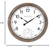 Bulova Patio Time Wall Clock C4879 | 10.25″ Rattan-Look Waterproof High-Impact Case with Thermometer | High-Heat Resistant | Battery Operated | Indoor/Outdoor Decorative Clock