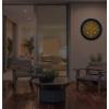Bulova Tiverton Wall Clock C4885 | 18″ Gloss Royal Blue Metal Frame with LED Backlighting | Silent Sweep Quartz Movement | Battery Operated | Weatherproof Outdoor Décor