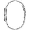 Caravelle by Bulova Men’s Dress 3-Hand Date Quartz Watch, Stainless Steel, Coin Edge Bezel, 41mm(Silver/Black Mother of Pearl)