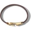 Men’s Classic Leather Strap Bracelet(Brown Leather)