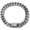 Men’s Classic Stainless Steel Chain Link Bracelet with Clasp Closure(Stainless Steel)