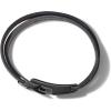Men’s Latin GRAMMY Double Wrap Black Leather Bracelet with Diamonds and Clasp Closure(Brown Diamonds)
