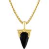 Bulova Jewelry Men’s Icon Black Onyx Amulet Pendant and 14k Gold Plated Sterling Silver Box Link Chain Necklace, Length 24-26″ Style:BVP1025-YSBA