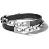 Bulova Mens Classic Wrap Bracelet(Black with Silver-Tone)