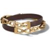 Bulova Mens Classic Wrap Bracelet(Brown with Gold-Tone)