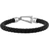 Bulova Men’s Jewelry Marine Star Black Leather Braided Bracelet(Large 8.5″)