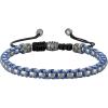 Bulova Men’s Jewelry Polished Gold-Tone Stainless Steel Bracelet, Rounded Box Chain Links Blue Cords, Signature Tuning Fork Logo Style: BVB1089-SLSTNA