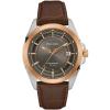 Bulova Men’s Precisionist 3-Hand Calendar Rose Gold and Stainless Steel with Brown Leather Strap and Gray Dial Style: 98B267