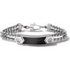 Bulova Men’s Precisionist Stainless Steel Double-Chain Link with Knurled Texture ID Plaque Bracelet(Matte Black)