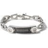Bulova Mens Precisionist Stainless Steel Tuning Fork Chain Link ID Bracelet(Black Diamond)