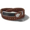 Men’s Precisionist Double Wrap Braided Leather Strap Bracelet(Brown Leather)