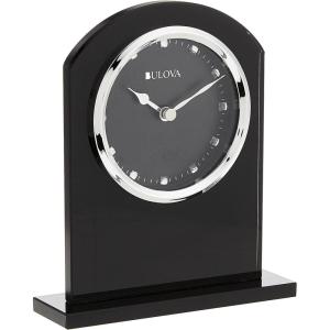 Bulova B5010 Ebony Crystal Desk Clock, Black