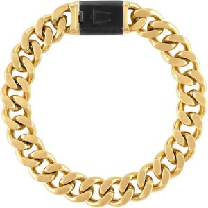 Bulova Men’s Jewelry Classic Gold Tone Curb Chain Bracelet, Stainless Steel 13MM Bracelet, 8.5″ Style:BVB1084-GOSTNA