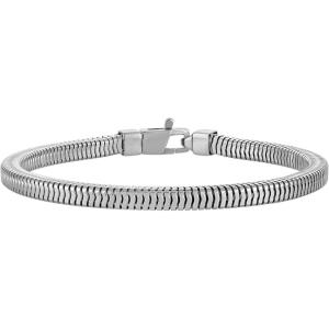Bulova Men’s Jewelry Rhodium-Plated Polished Sterling Silver-Tone Bracelet, Squared Snake Chain, Length 8.5″ Style: BVB1203-WSNA