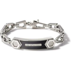 Bulova Mens Precisionist Stainless Steel Tuning Fork Chain Link ID Bracelet(White Diamond)
