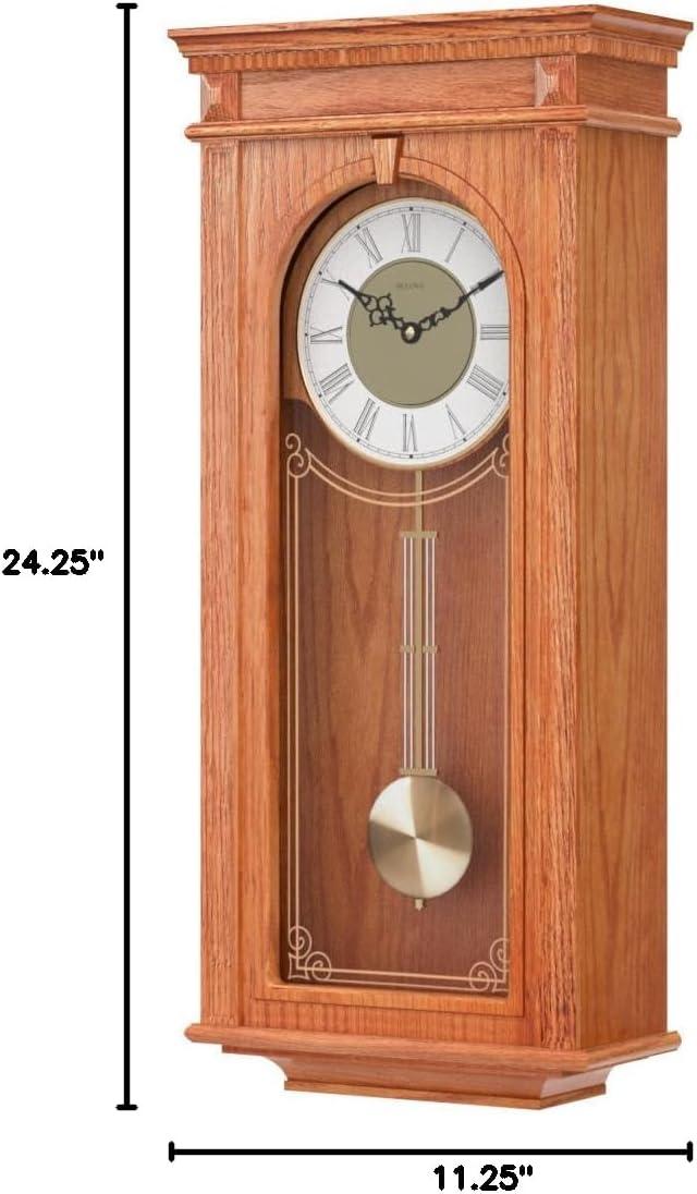 imageBulova C4419 Manorcourt Chiming Clock Golden Oak Finish