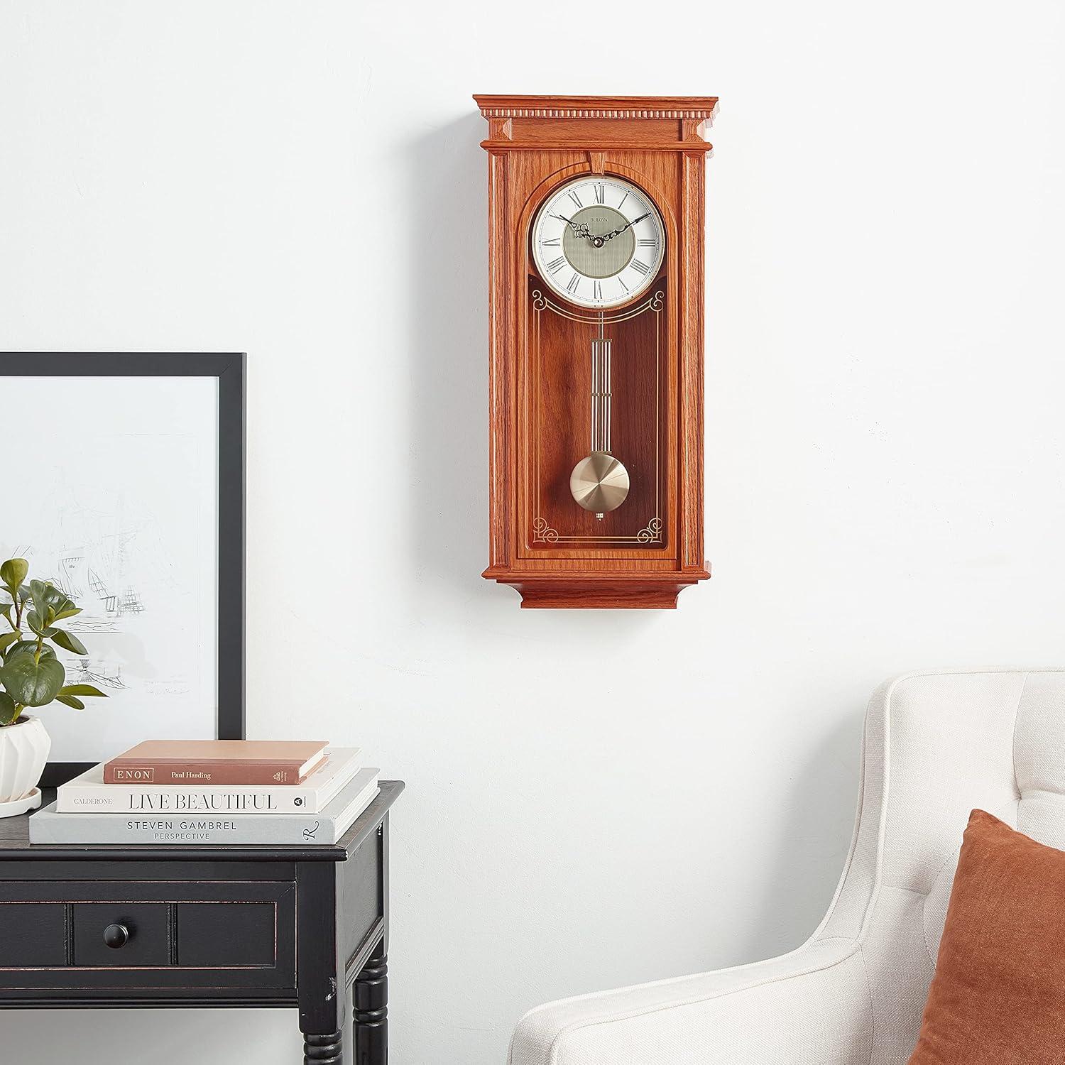 imageBulova C4419 Manorcourt Chiming Clock Golden Oak Finish