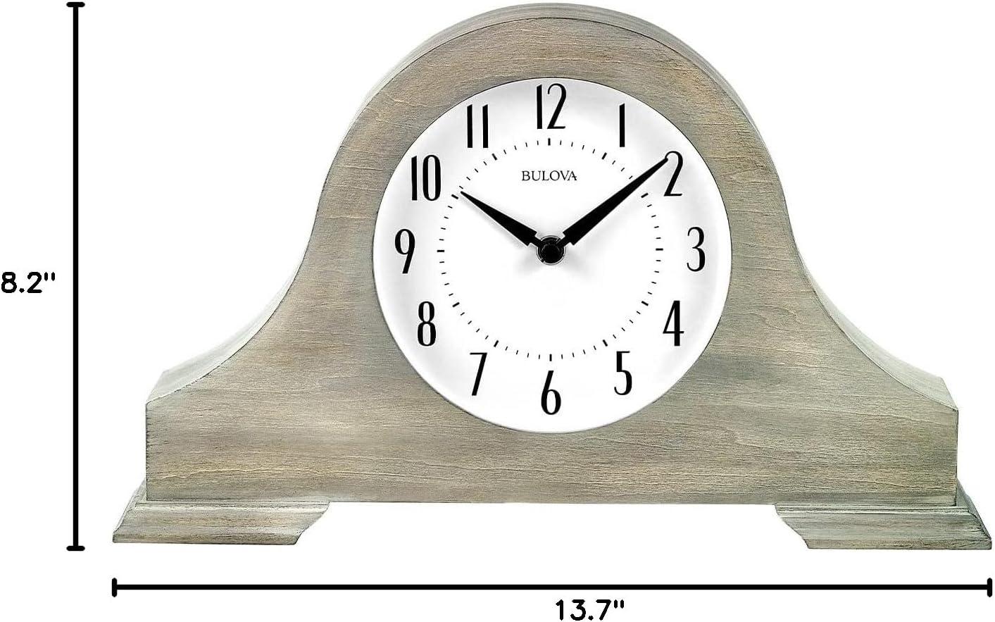 imageBulova Clocks B1932 Peterborough Warm Gray Finish Chime Tambour Style Vintage Home Dcor