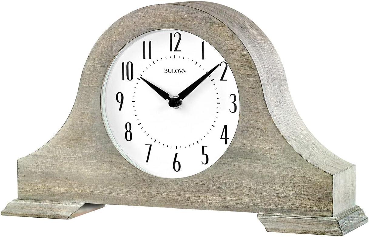 imageBulova Clocks B1932 Peterborough Warm Gray Finish Chime Tambour Style Vintage Home Dcor