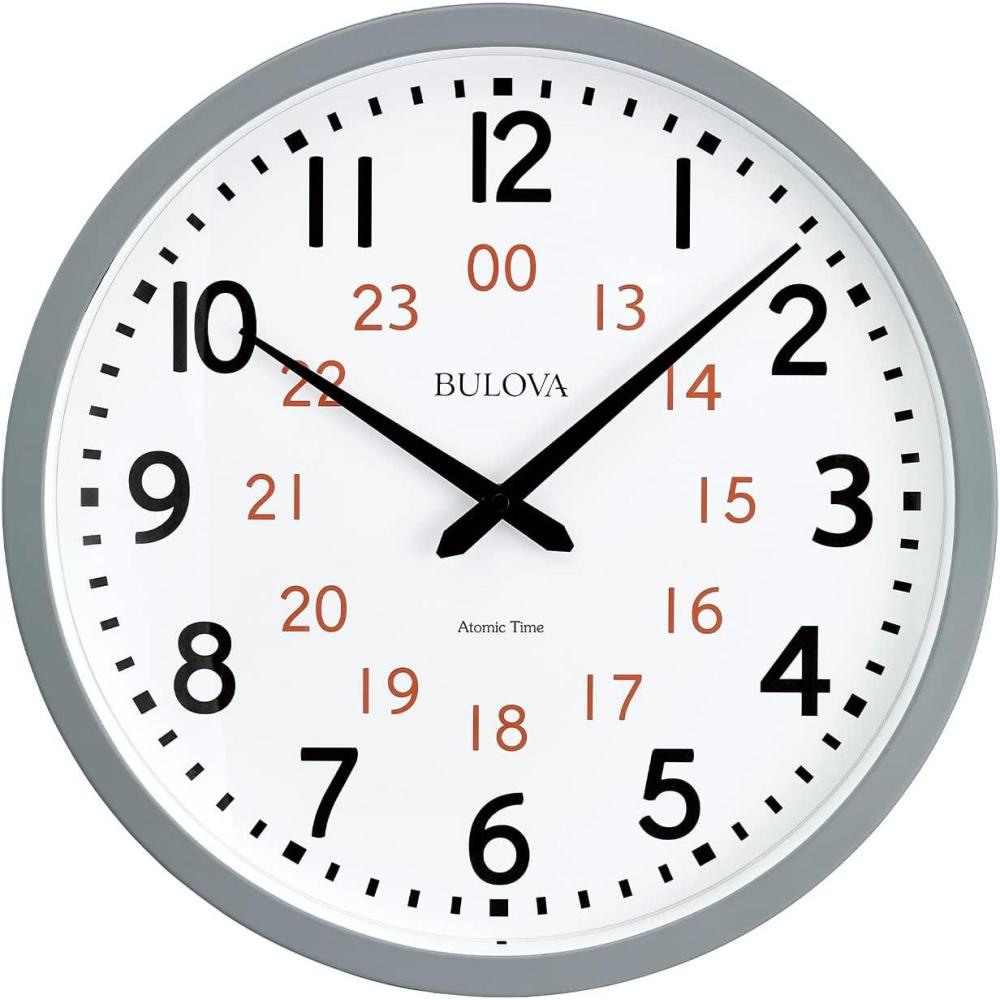 imageBulova Atomic Analog Wall Clock Model C5003 Atomic Time 1 Sets Automatically Quartz Battery