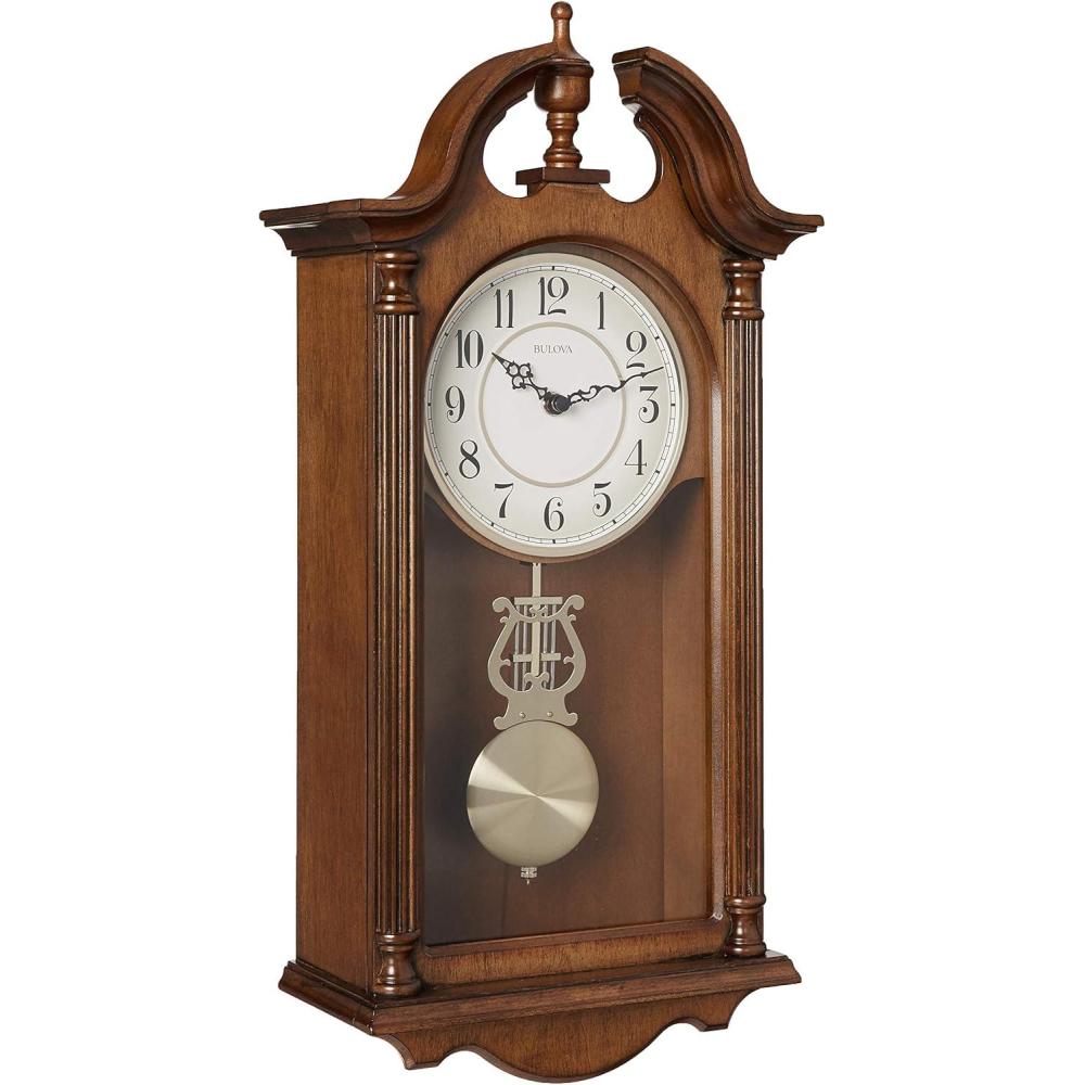 imageBulova C1517 Saybrook Wall Clock Brown Cherry