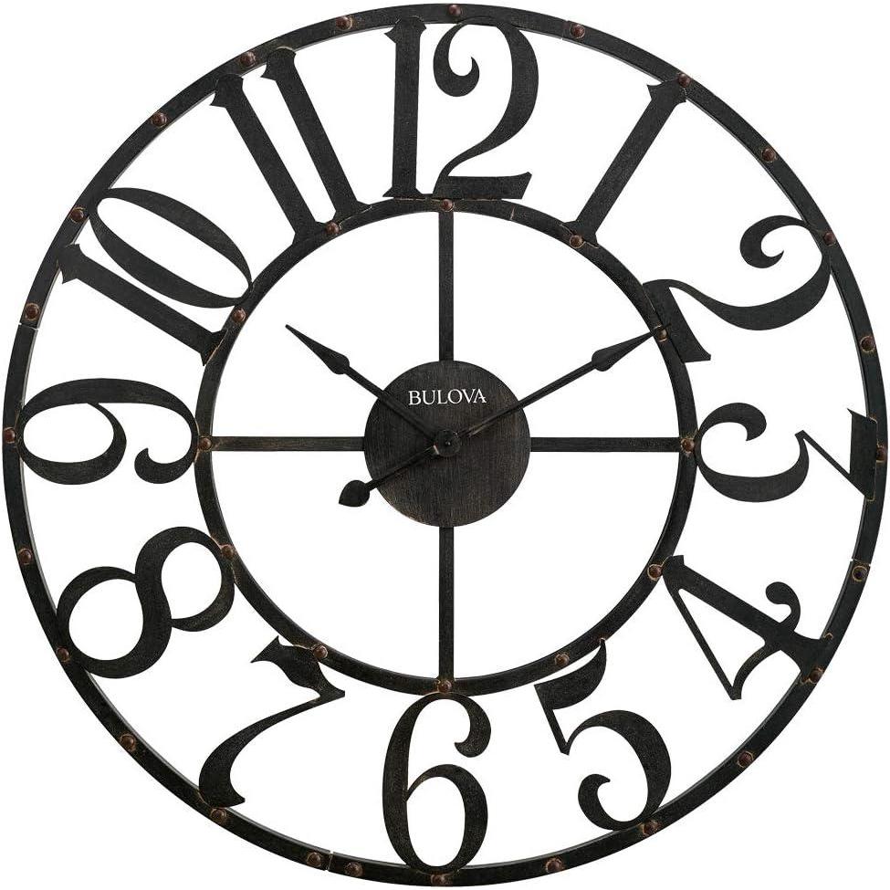 imageBulova C4821 Oversize Gabriel Wall Clock Rustic Brown
