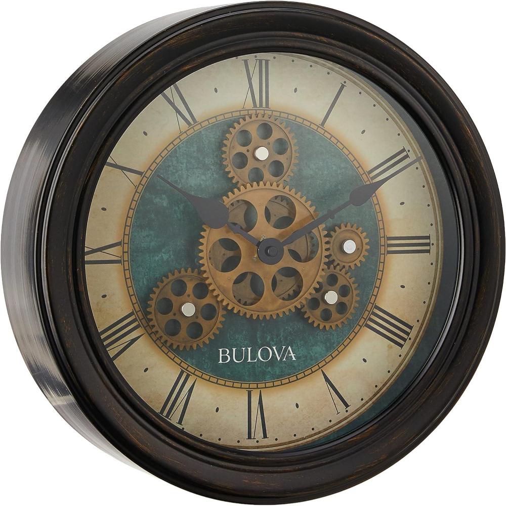 imageBulova Industrial Motion Wall Clock 128 Aged Black C4833