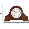 Bulova B1931 Sturbridge Brown Cherry Hardwood Tambour Shape Decorative Mantel and Table Top Clock with Cream Dial and Metal Spade Hands