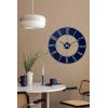 Bulova Blue Steel Oversize Wall Clock |Model C4809, 27″ Diameter | Sleek Silver and Blue Finish | Contemporary Design | Battery Operated