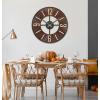 Bulova Boardroom Wall Clock C3394 | 27″ Walnut Veneer Frame with Brass Accents | Quartz Movement | Battery Operated | Mid-Century Modern Gallery Design