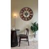 Bulova Boardroom Wall Clock C3394 | 27″ Walnut Veneer Frame with Brass Accents | Quartz Movement | Battery Operated | Mid-Century Modern Gallery Design
